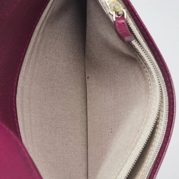 Chanel Purple Leather Jacket Embossed L Yen Wallet - Picture 9 of 10